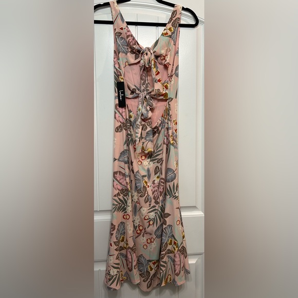 Tropical Print Tie-Back Midi Dress NWT - Picture 4 of 4